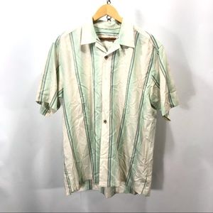 Tommy banana silk blend button down L